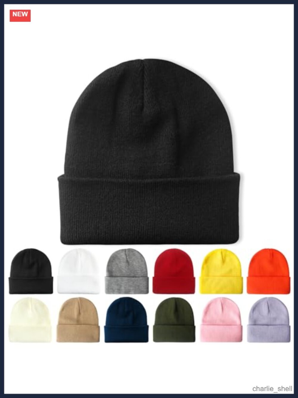 Unisex Double Layer Knit Cuffed Beanie Winter Warm Skull Cap